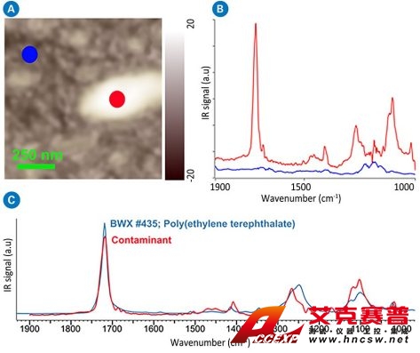 原子力顯微鏡紅外缺陷檢測(cè);裸硅片上納米污染物的光熱AFM-IR光譜