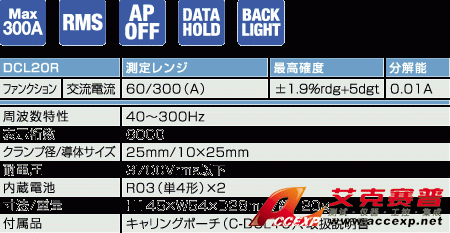 DCL20R真有效值電流鉗表|日本三和Sanwa鉗型電流表DCL-20R