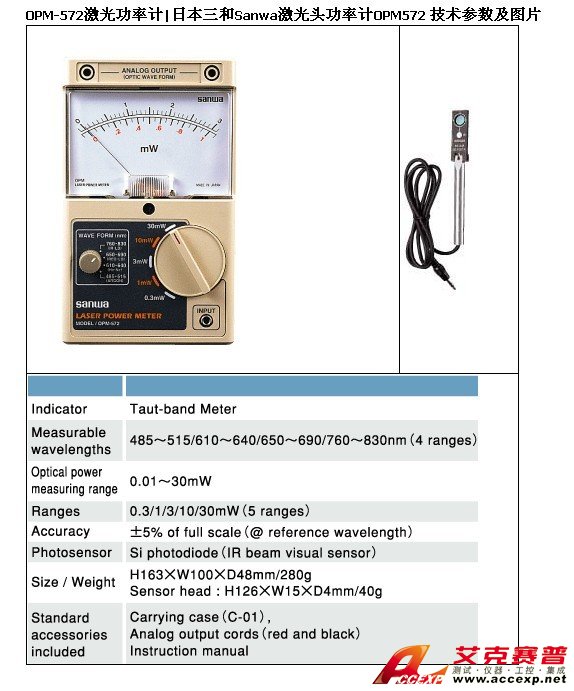 日本三和 Sanwa OPM-572 激光功率計(jì)